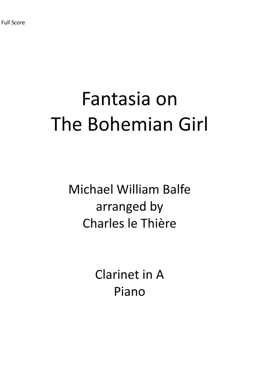 Fantasia on The Bohemian Girl Score and Part scores gallery preview page 1