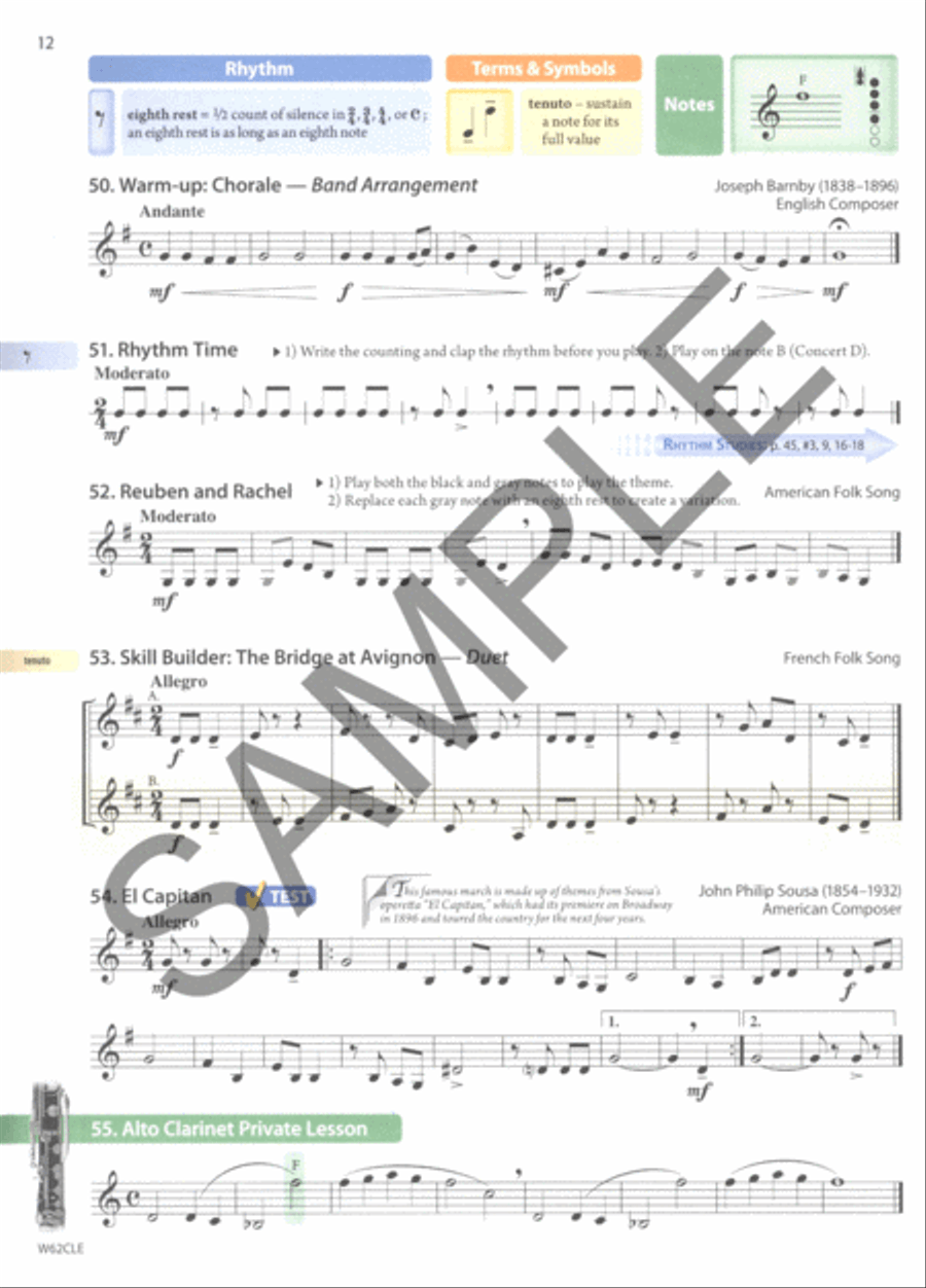 Tradition of Excellence Book 2 - Eb Alto Clarinet Concert Band Methods scores gallery preview page 2