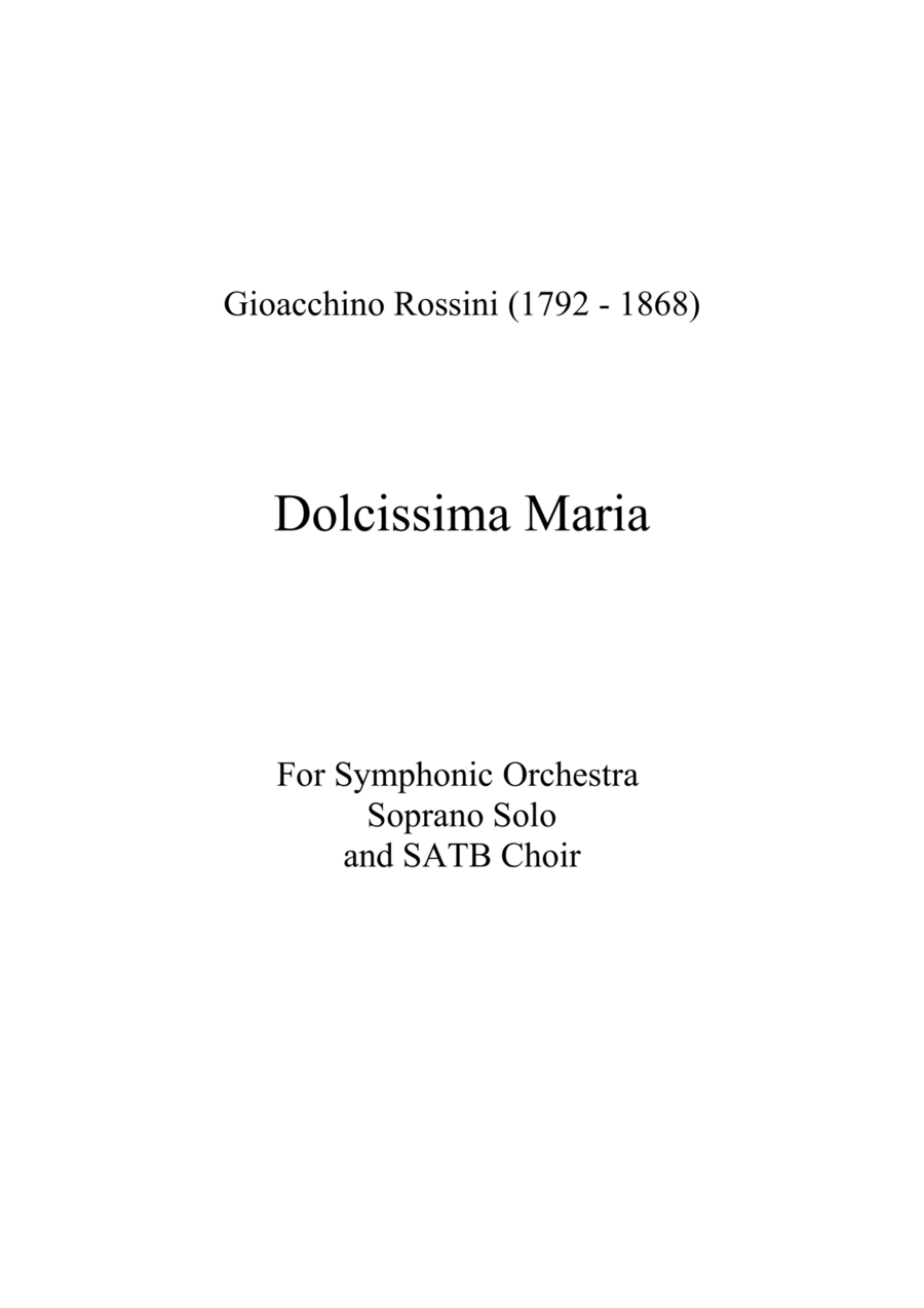 Dolcissima Maria for Soprano, Symphonic Orchestra and SATB Choir 4-Part scores gallery preview page 1