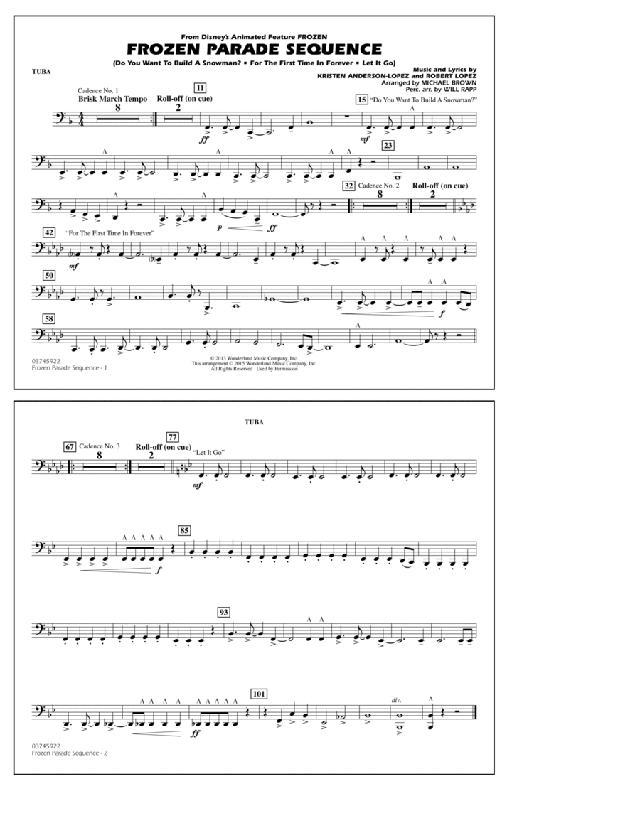 Frozen Parade Sequence - Tuba Tuba scores gallery preview page 1