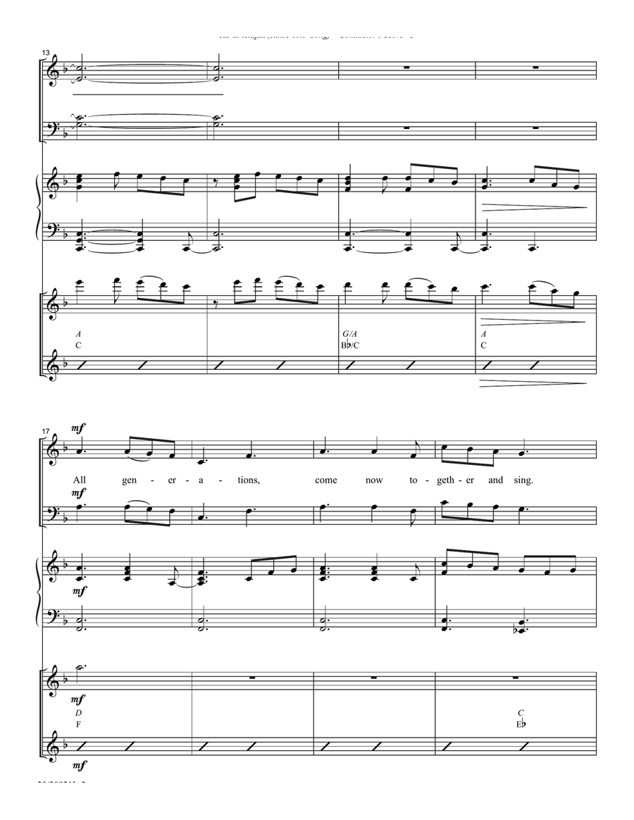 Ha-la-lelujah (Raise Your Song) - Downloadable Instrumental Score and Parts 4-Part scores gallery preview page 4