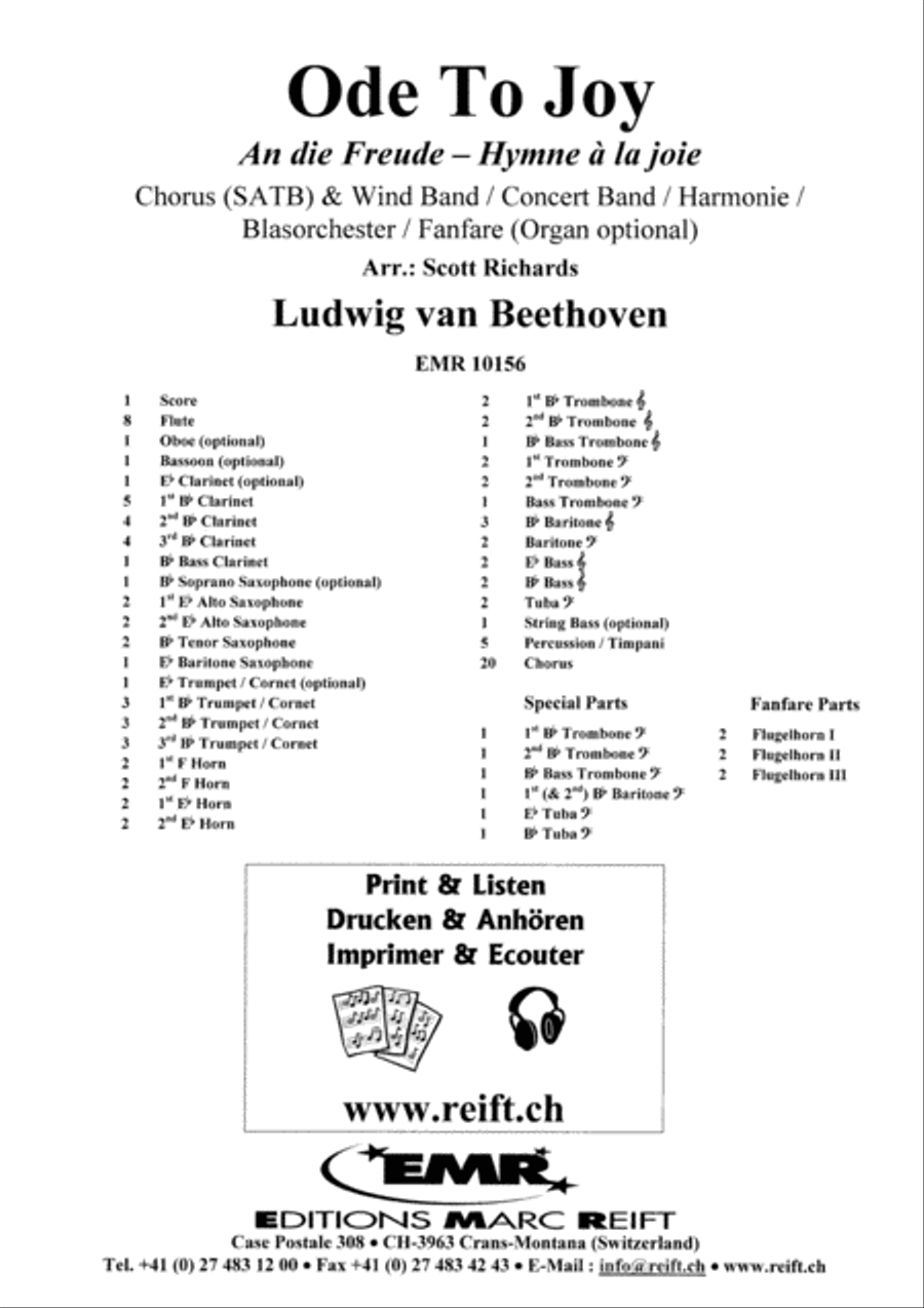 Ode To Joy 4-Part scores gallery preview page 2