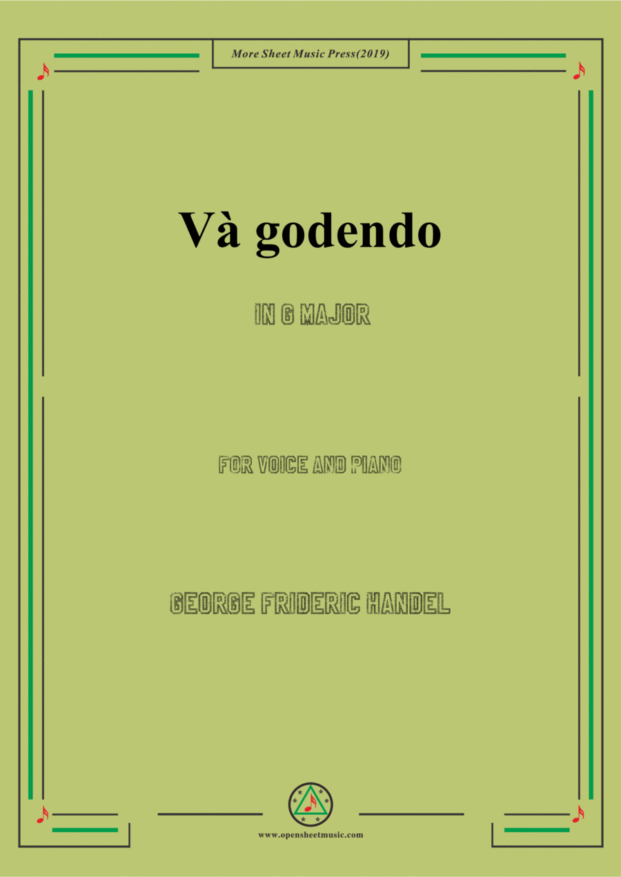 Handel-Và godendo in G Major,for Voice and Piano Handel-Và godendo in G Major,for Voice and Piano Voice Solo scores gallery preview page 1