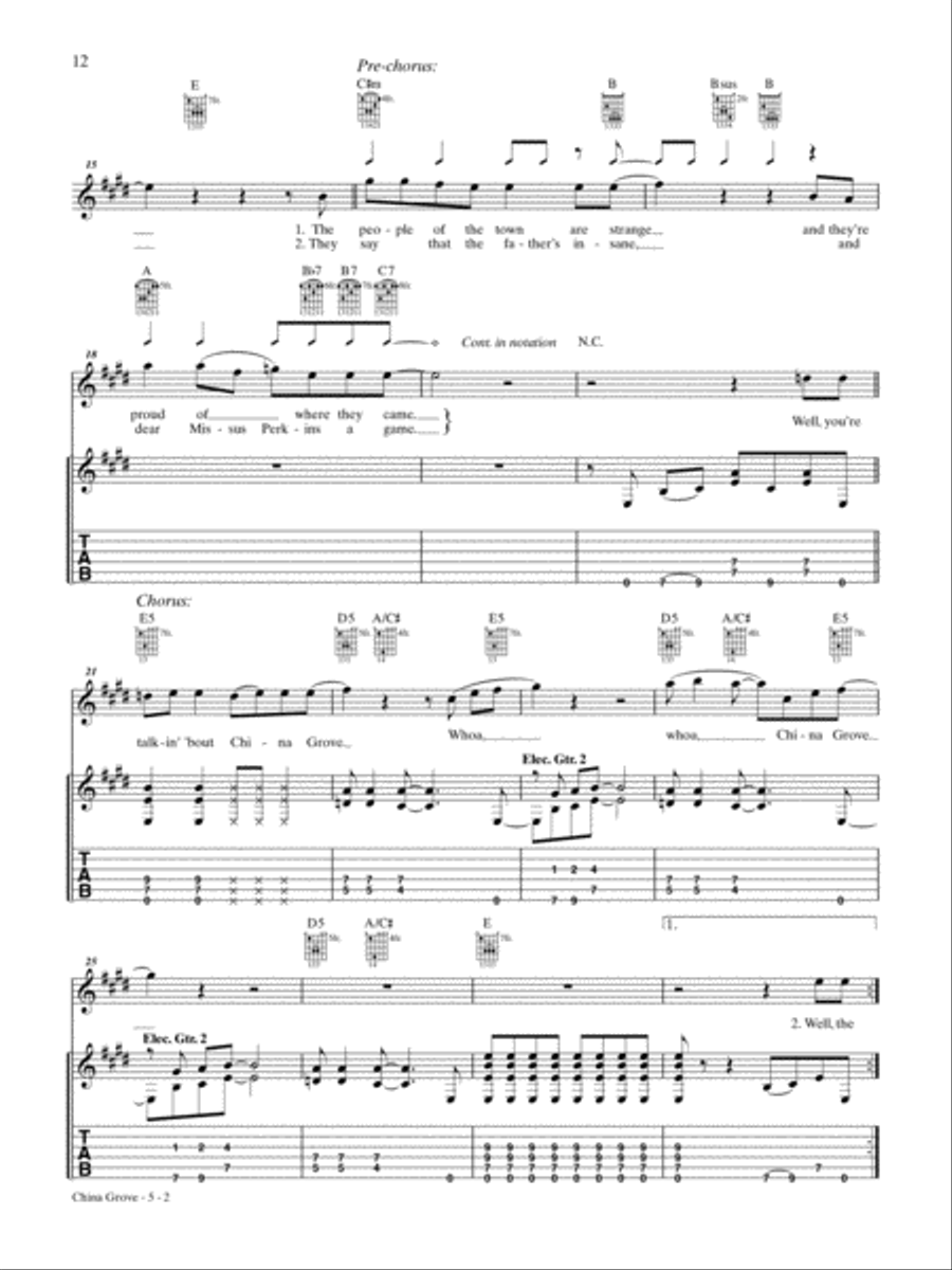 China Grove Guitar Tablature scores gallery preview page 2