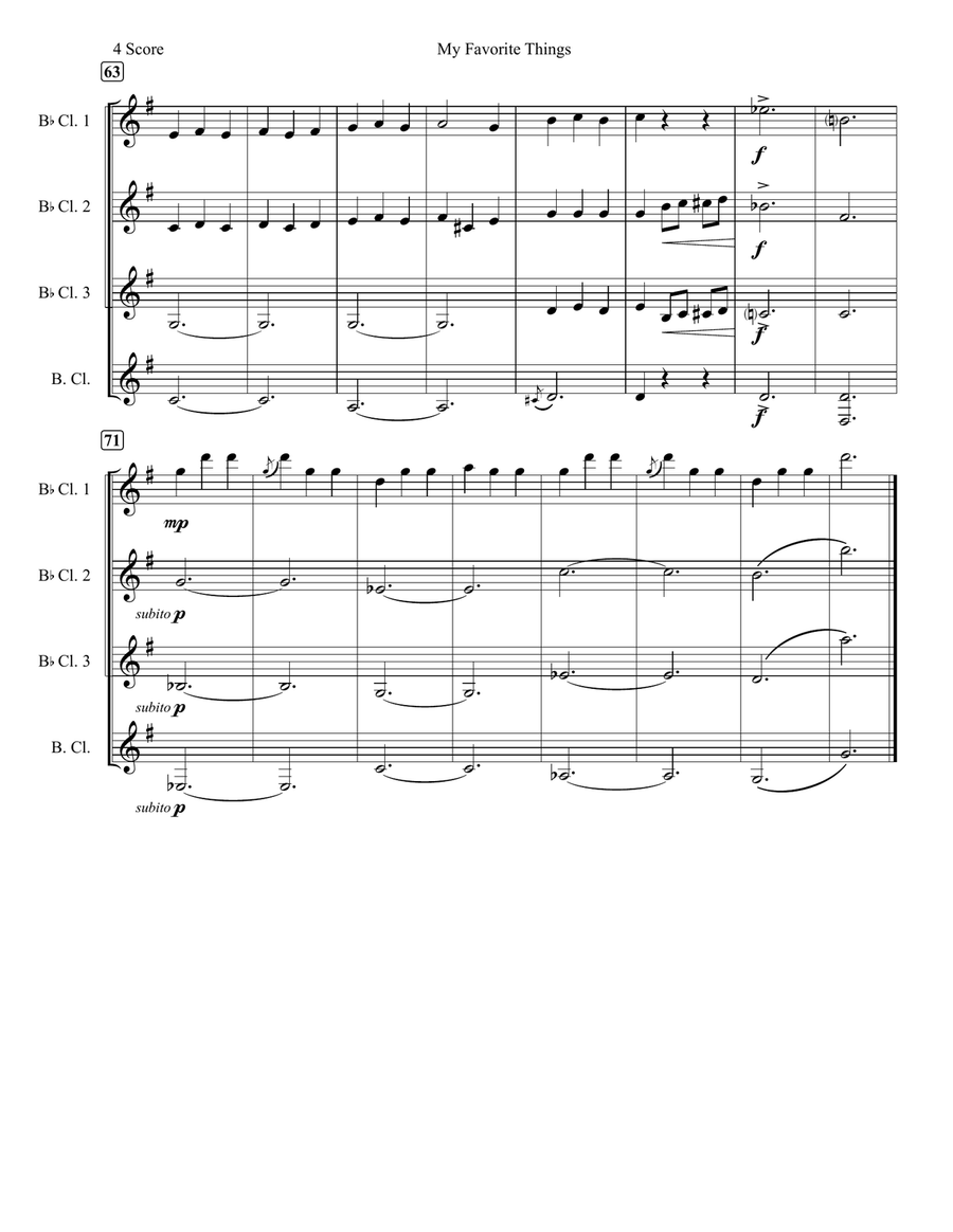 My Favorite Things Woodwind Quartet scores gallery preview page 5