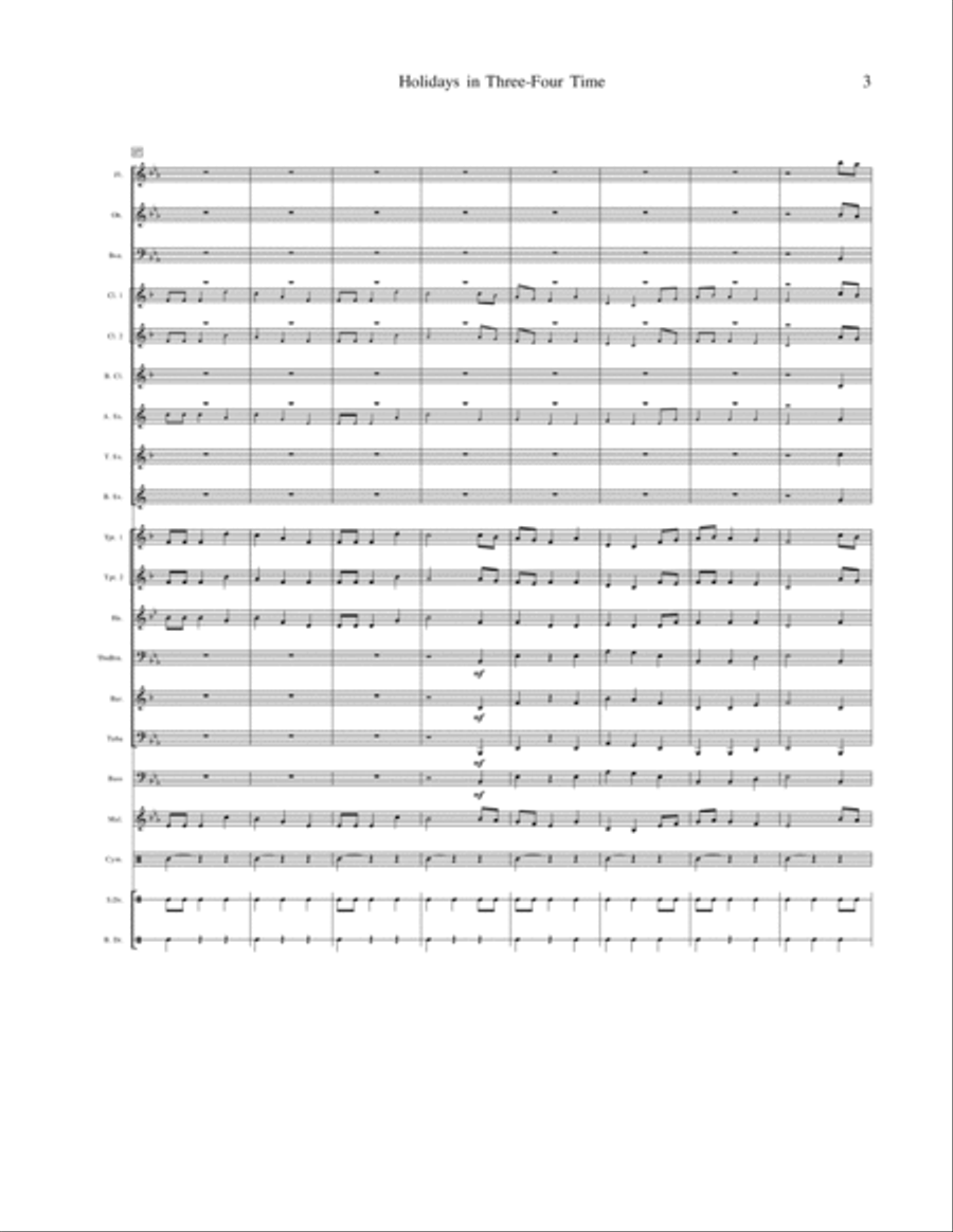 Holidays in 3/4 Time Concert Band scores gallery preview page 4