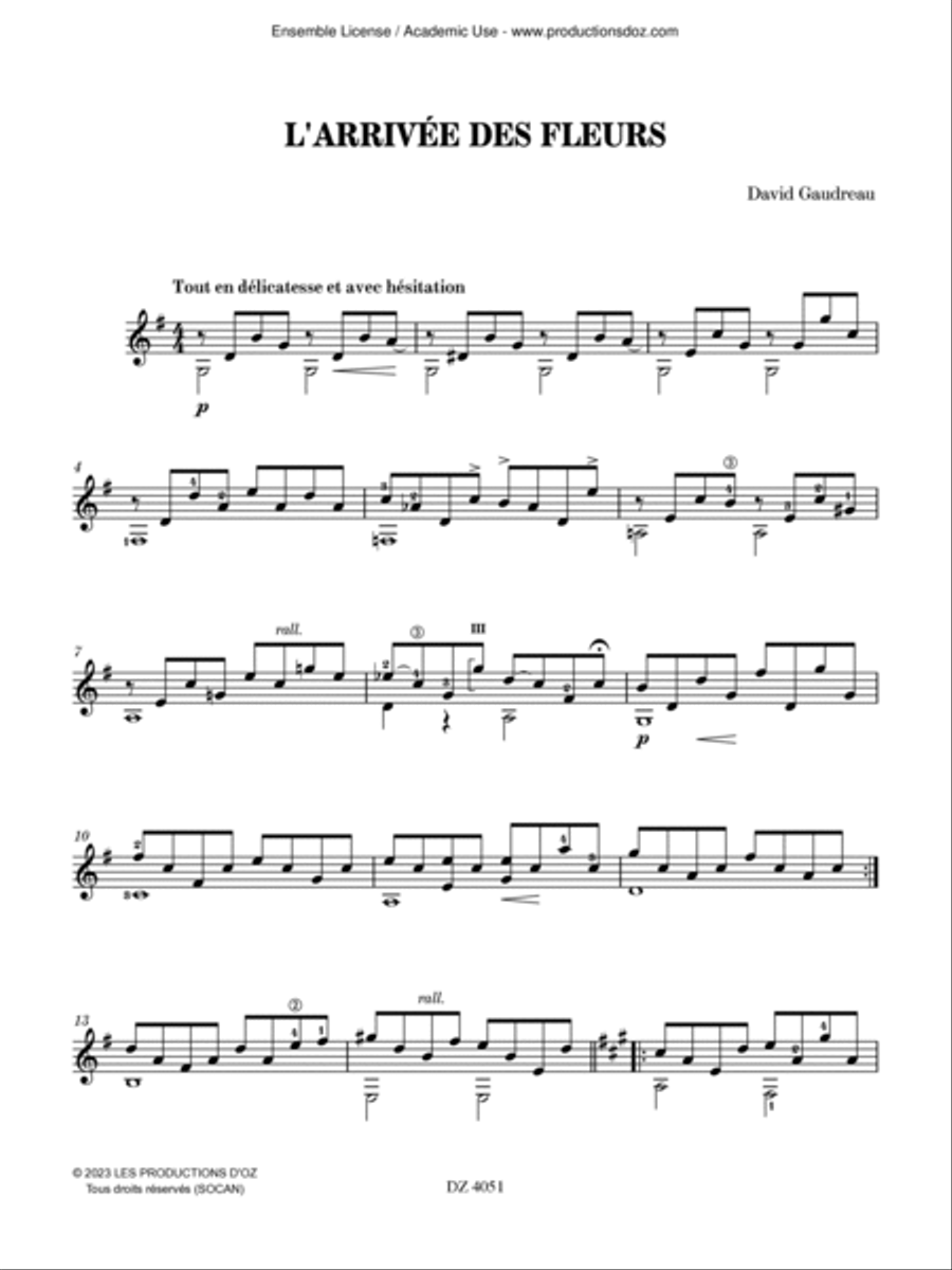 L'arrivée des fleurs L'arrivée des fleurs Classical Guitar scores gallery preview page 2