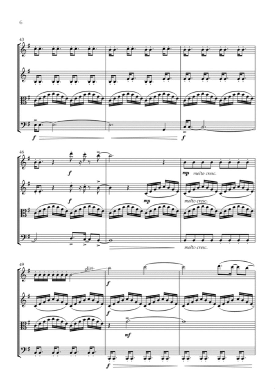 Stranger Things Main Title Theme String Quartet scores gallery preview page 6