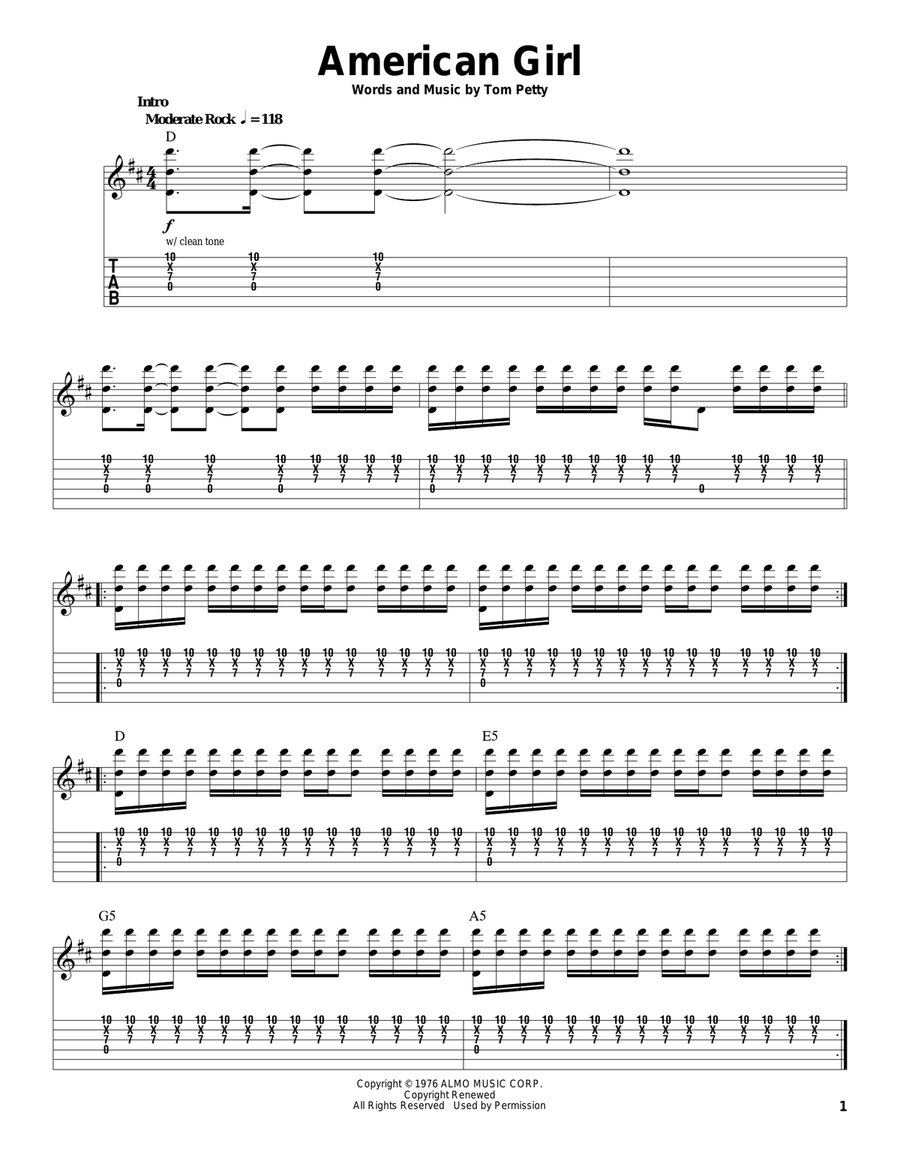American Girl Acoustic Guitar scores gallery preview page 1