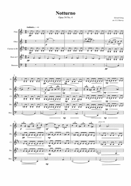 Notturno, Opus 54 No. 4 (Wind Quintet) image number null