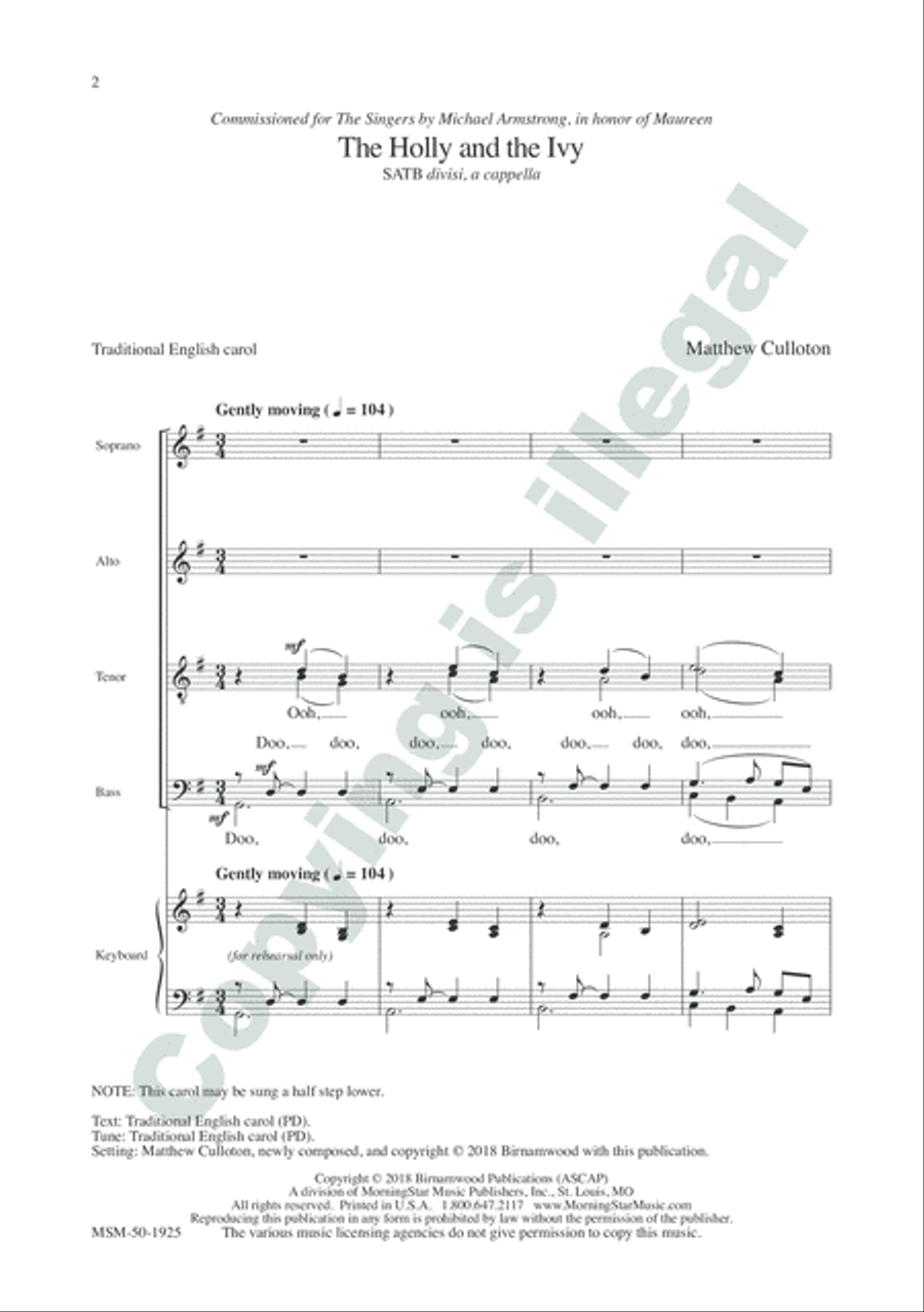 The Holly and the Ivy Divisi scores gallery preview page 2