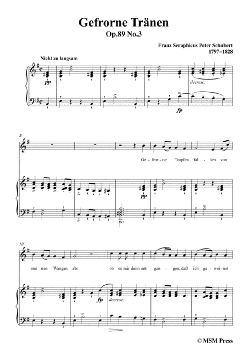 Schubert-Gefrorne Tränen,from 'Winterreise',Op.89(D.911) No.3,in e minor,for Voice&Piano image number null