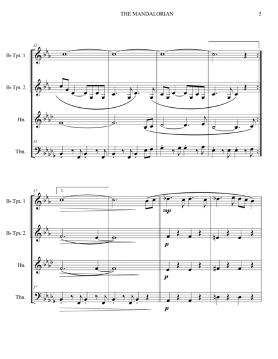 The Mandalorian Brass Quartet scores gallery preview page 5