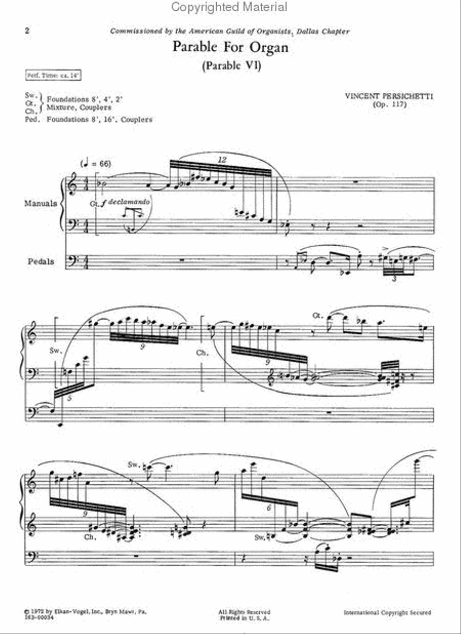 Parable For Organ Parable For Organ Chamber Music scores gallery preview page 2