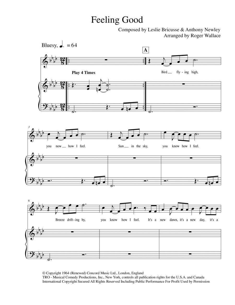 Feeling Good Feeling Good Voice scores gallery preview page 1