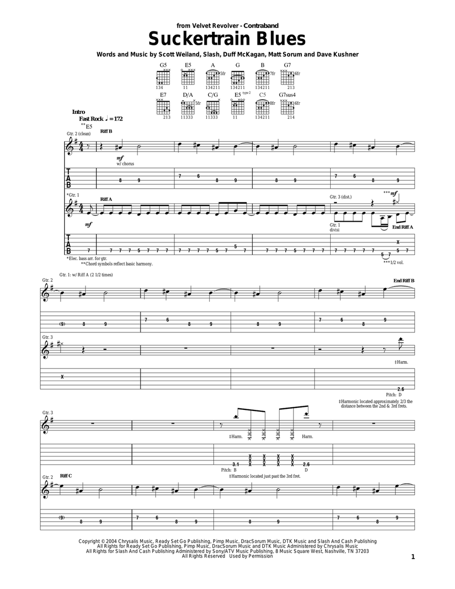 Suckertrain Blues Acoustic Guitar scores gallery preview page 1