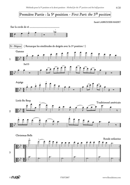 Tuition Book - Viola Method for the 5th Position and the 1/2 Position