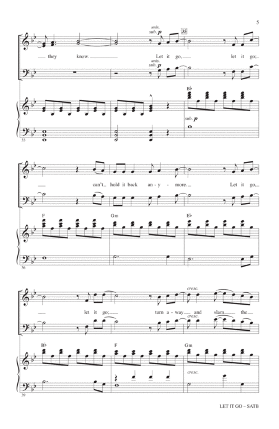 Let It Go Let It Go 4-Part scores gallery preview page 4