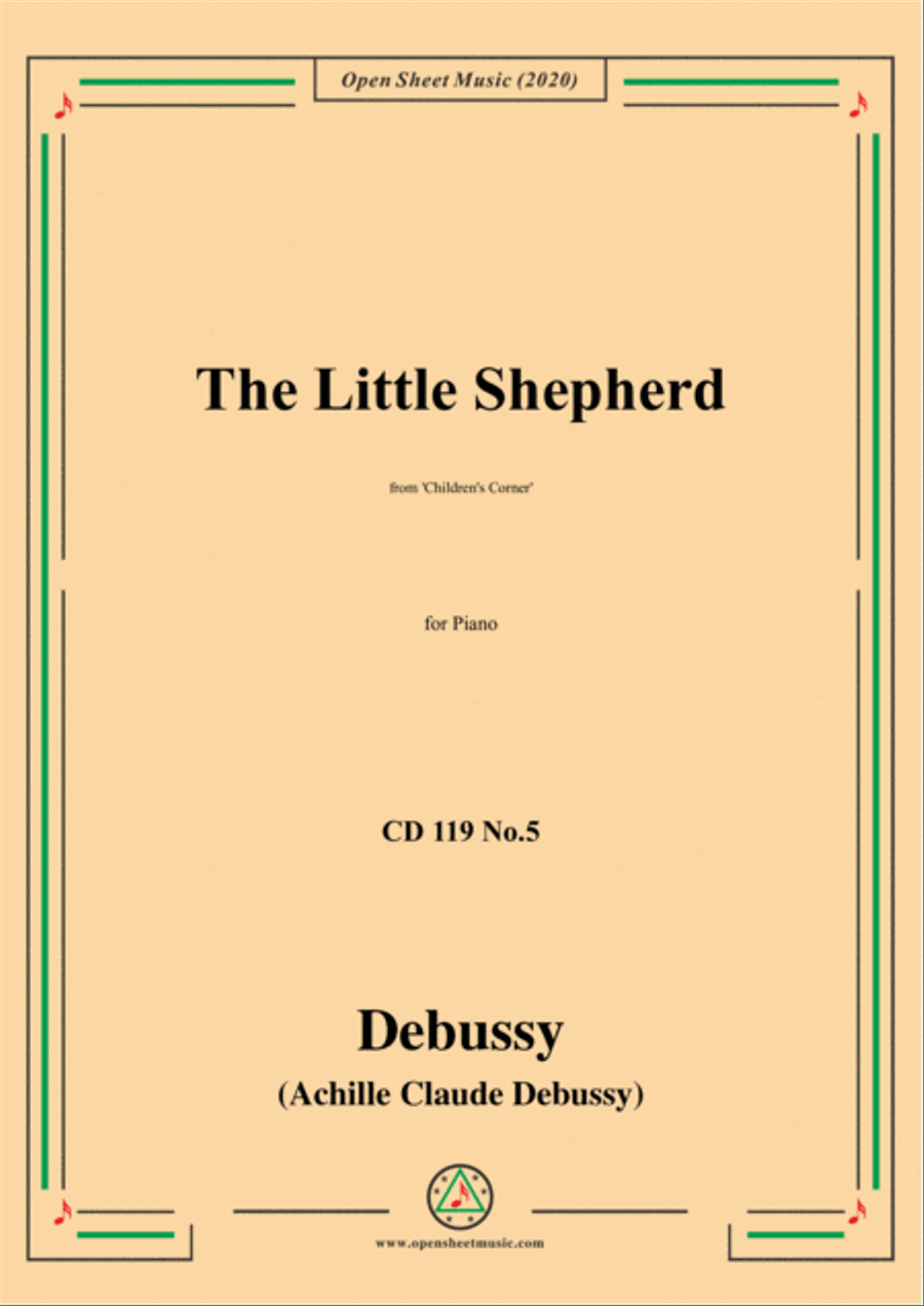 Debussy-The Little Shepherd,CD 119 No5(L.113 No.5),for Piano Piano Solo scores gallery preview page 1