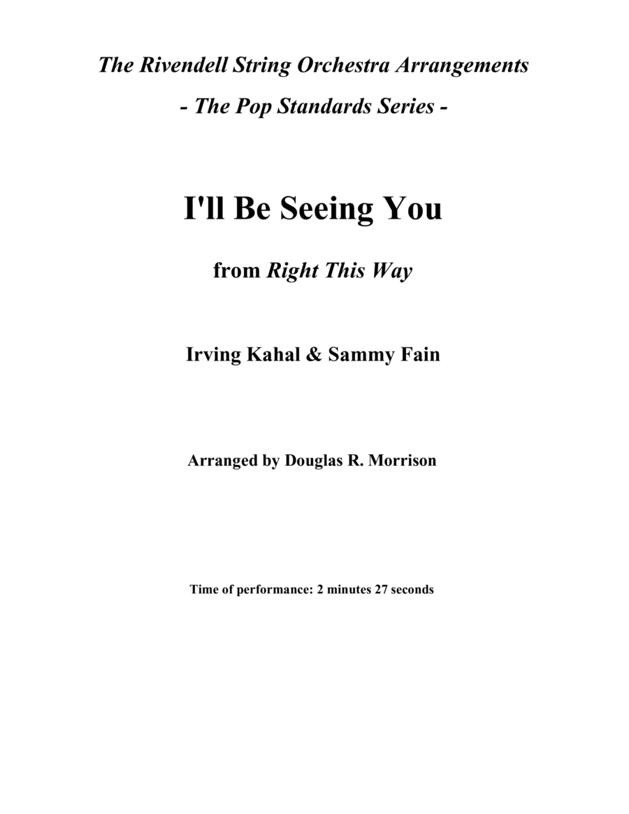 I'll Be Seeing You String Orchestra scores gallery preview page 1