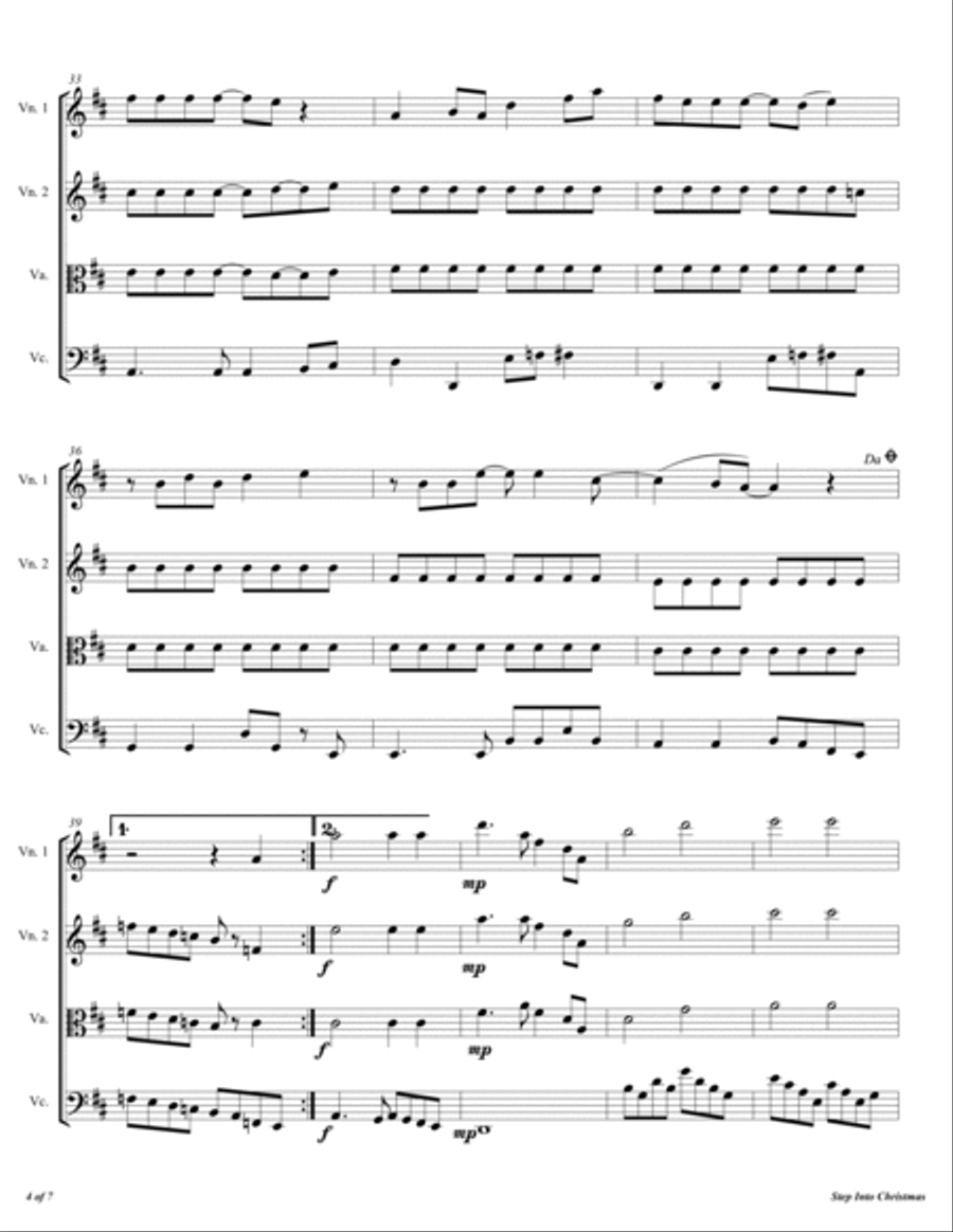 Step Into Christmas Step Into Christmas String Quartet scores gallery preview page 5