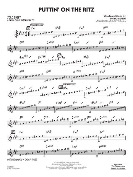 Puttin' On The Ritz (arr. Roger Holmes) - C Solo Sheet