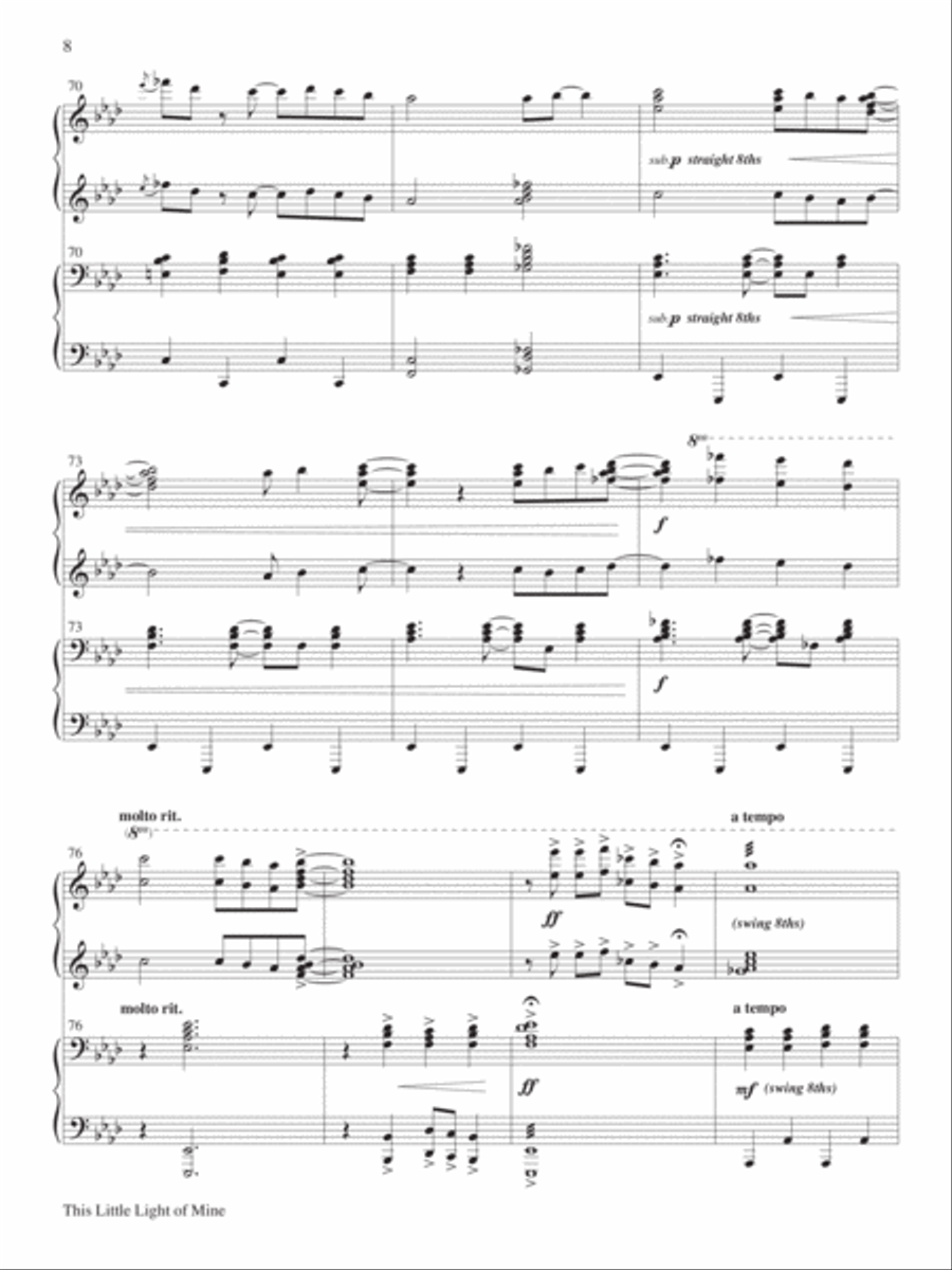 Gospel Blues for 4-Hand Piano Piano Accompaniment scores gallery preview page 11