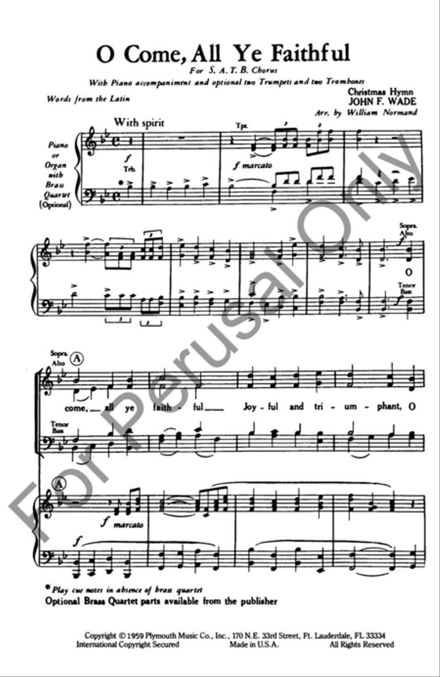 O Come, All Ye Faithful (Choral Score) 4-Part scores gallery preview page 2