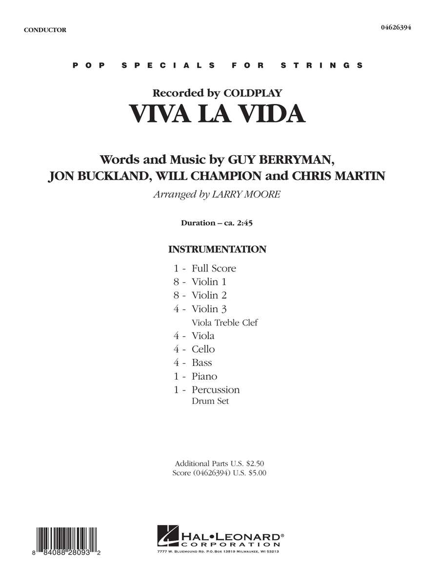 Viva La Vida - Full Score Orchestra scores gallery preview page 1