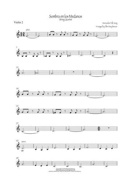 Sombra en los Medanos / Violin1/ Violin2 /Viola /Cello image number null