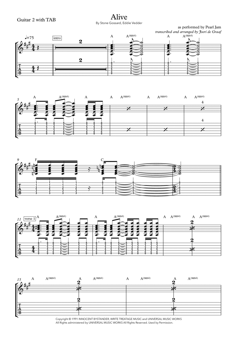 Alive Electric Guitar scores gallery preview page 1