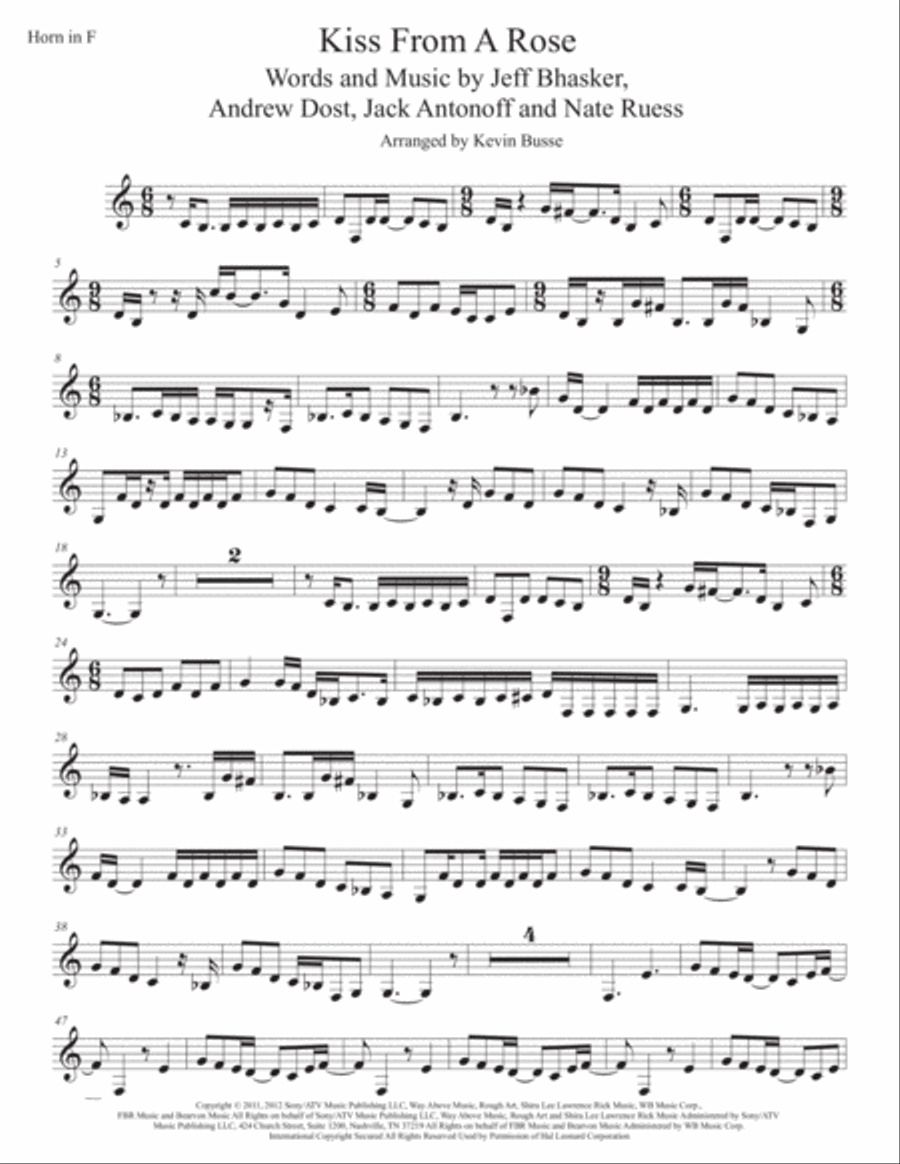 Kiss From A Rose Horn Solo scores gallery preview page 1