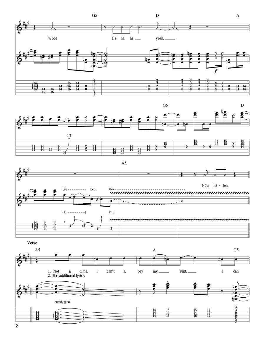 Nothin' But A Good Time Acoustic Guitar scores gallery preview page 2