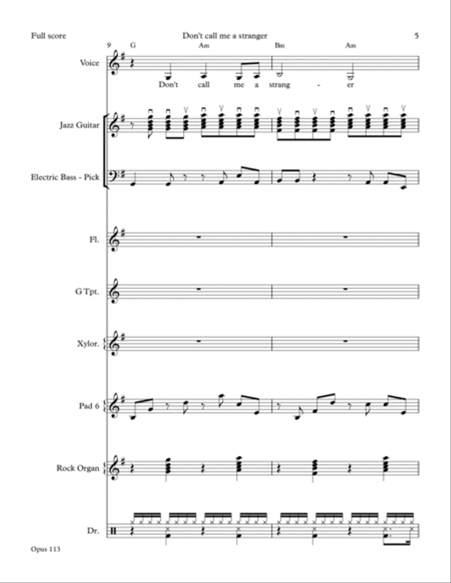 Don't call me a stranger Large Ensemble scores gallery preview page 5