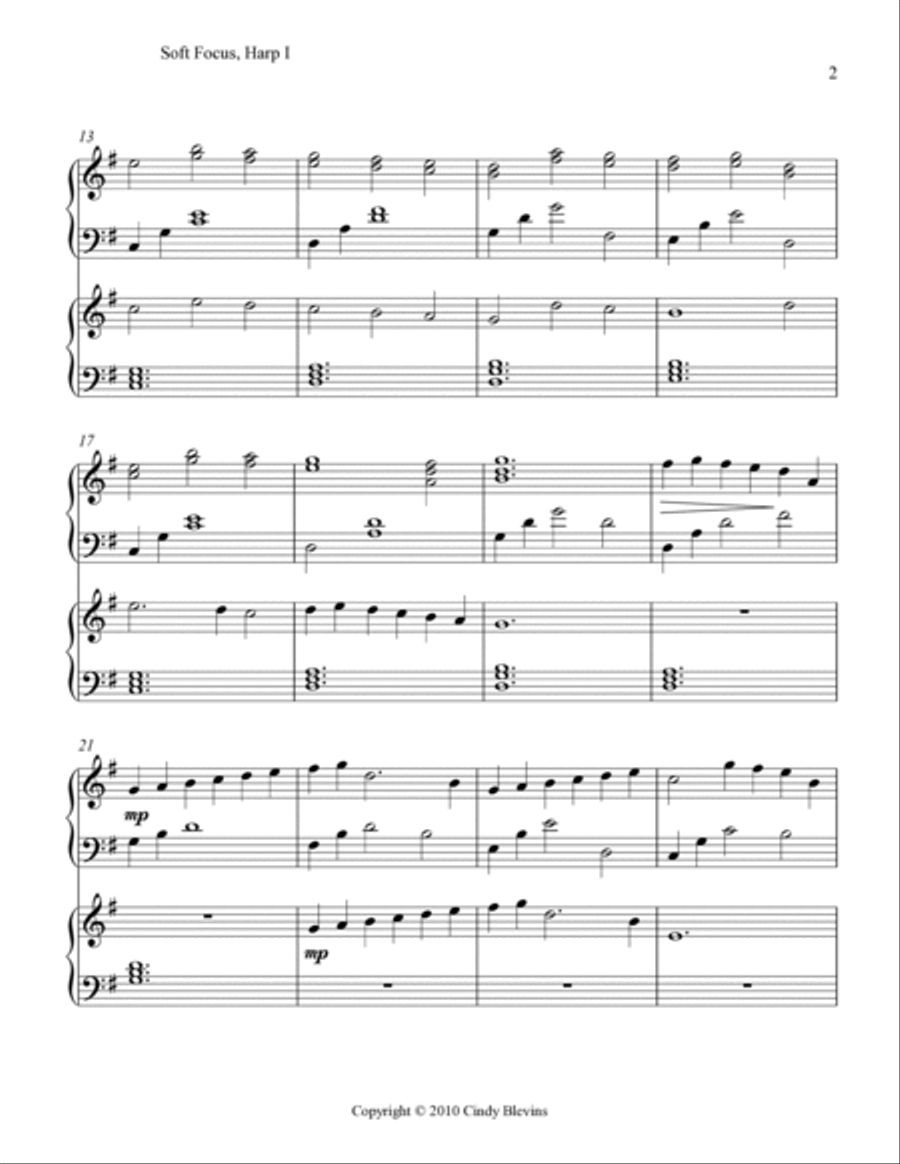Soft Focus, Harp Duet Soft Focus, Harp Duet Harp scores gallery preview page 3