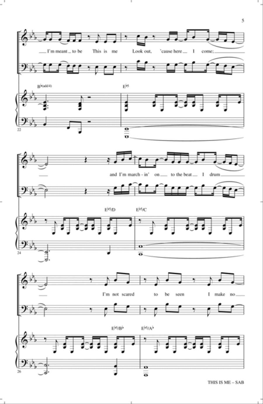 This Is Me (from The Greatest Showman) (arr. Mac Huff) 3-Part scores gallery preview page 4