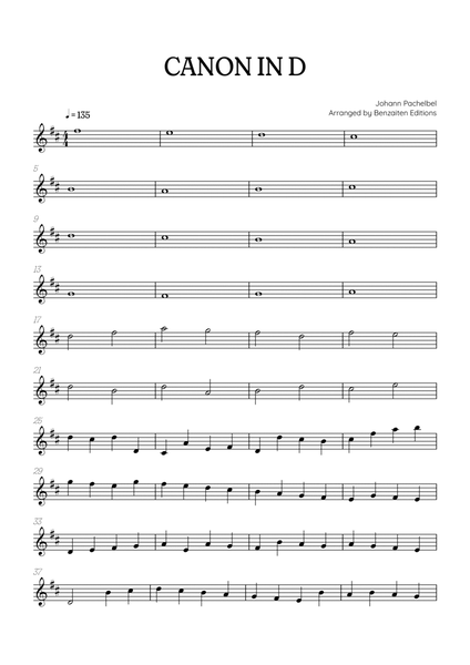 Pachelbel Canon in D • flute sheet music image number null