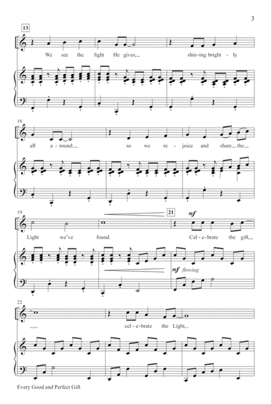 Every Good and Perfect Gift Unison Choir scores gallery preview page 3