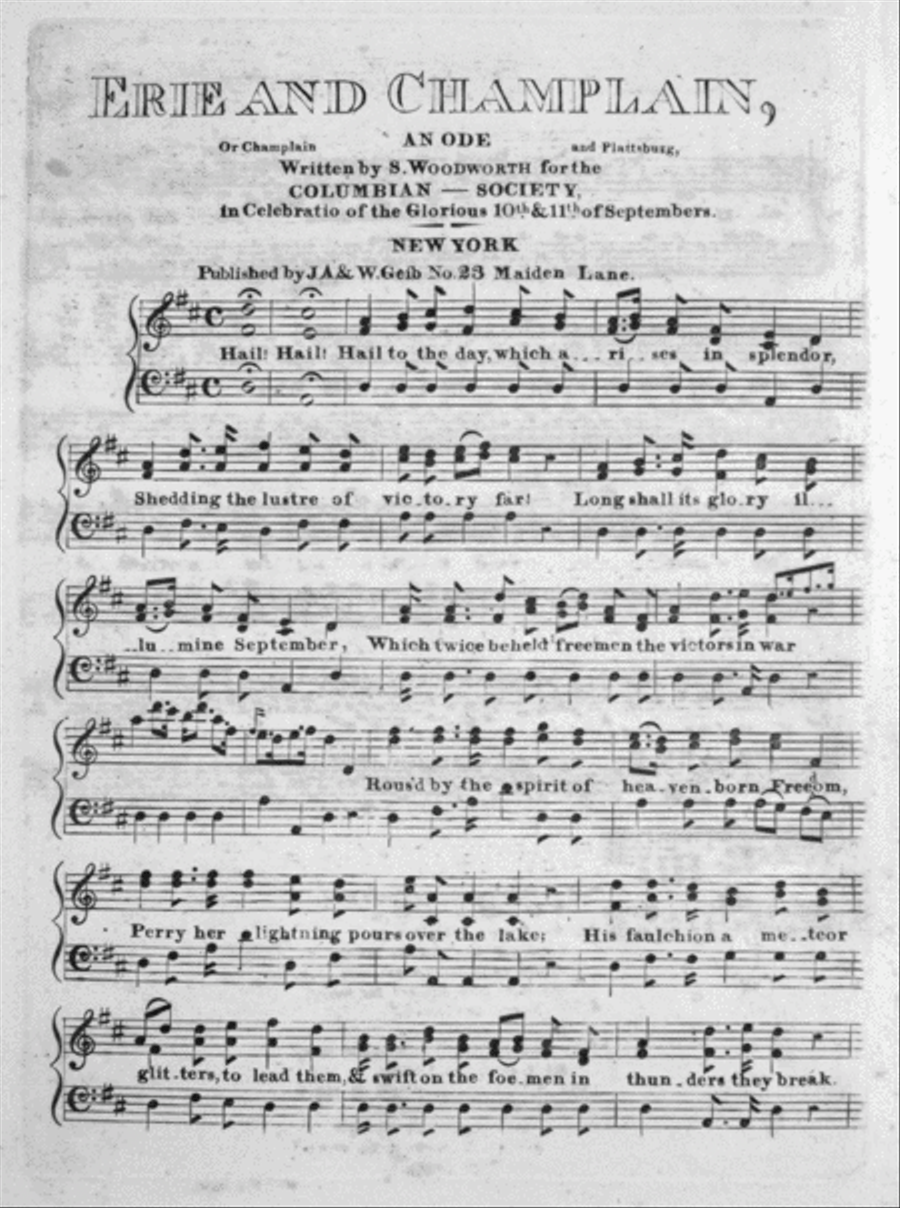Erie and Champlain, Or Champlain and Plattsburg, An Ode Voice scores gallery preview page 1