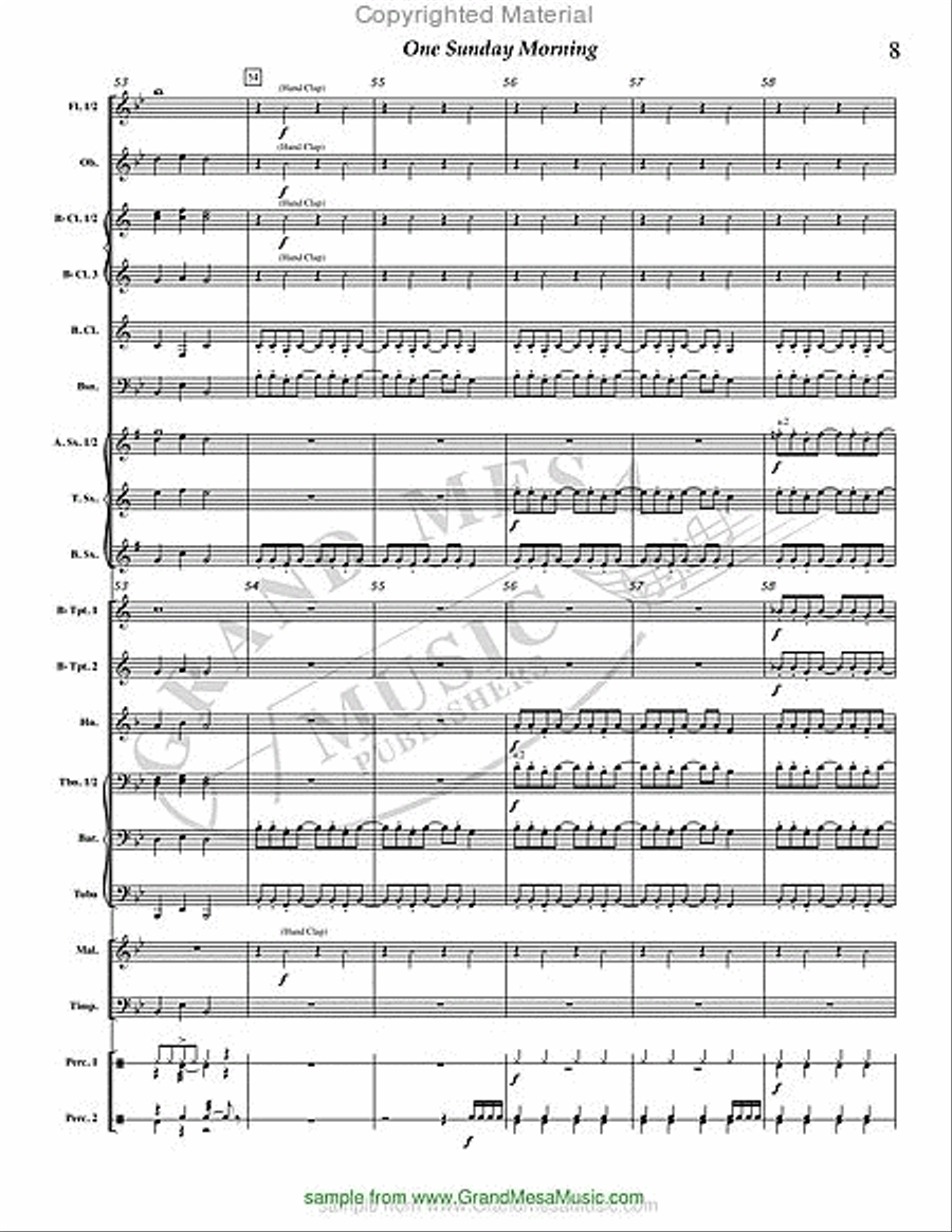 One Sunday Morning Concert Band scores gallery preview page 9