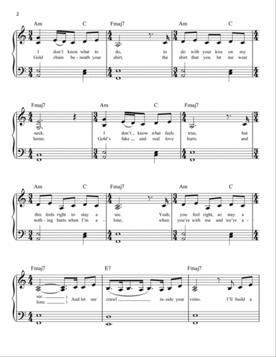 hostage hostage Easy Piano scores gallery preview page 2