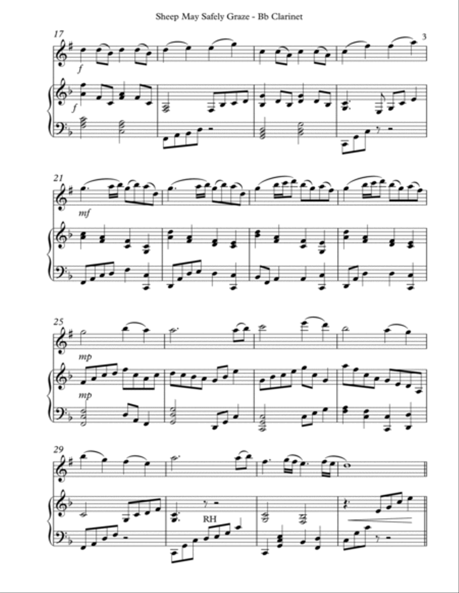 Sheep May Safely Graze, Duet for Bb Clarinet & Harp image number null