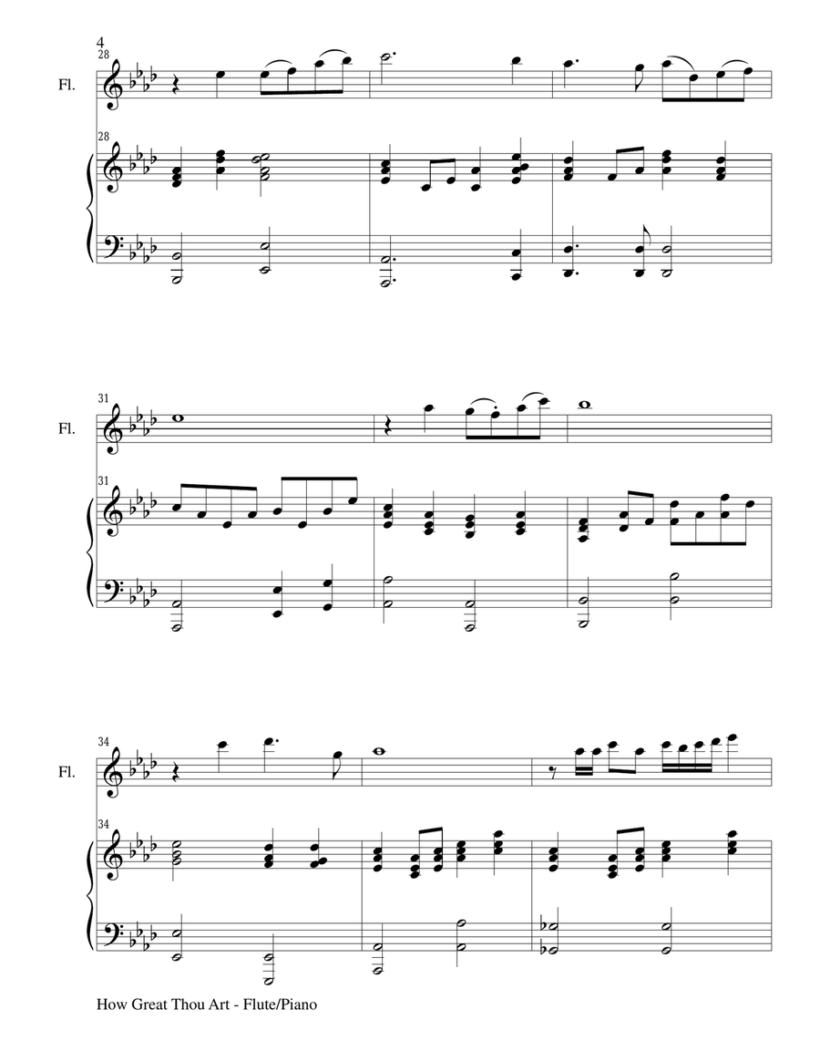 Gary Lanier: HYMNS of PRAISE and ADORATION (Duets for Flute & Piano) Woodwind Duet scores gallery preview page 5