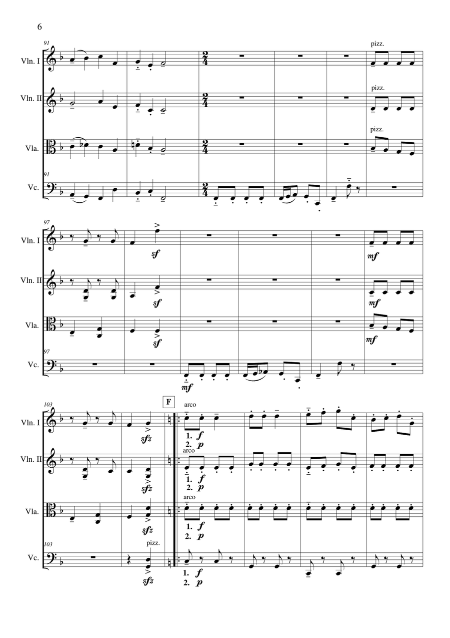 Sur le Pont d'Avignon String Quartet scores gallery preview page 6