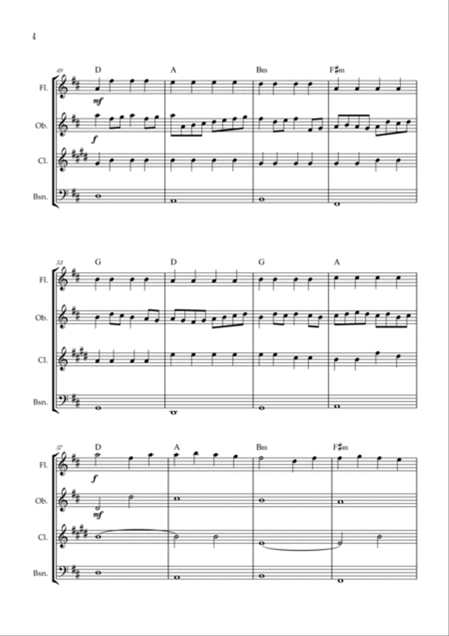 Canon in D | Pachelbel | Woodwind quarted Woodwind Quartet scores gallery preview page 4