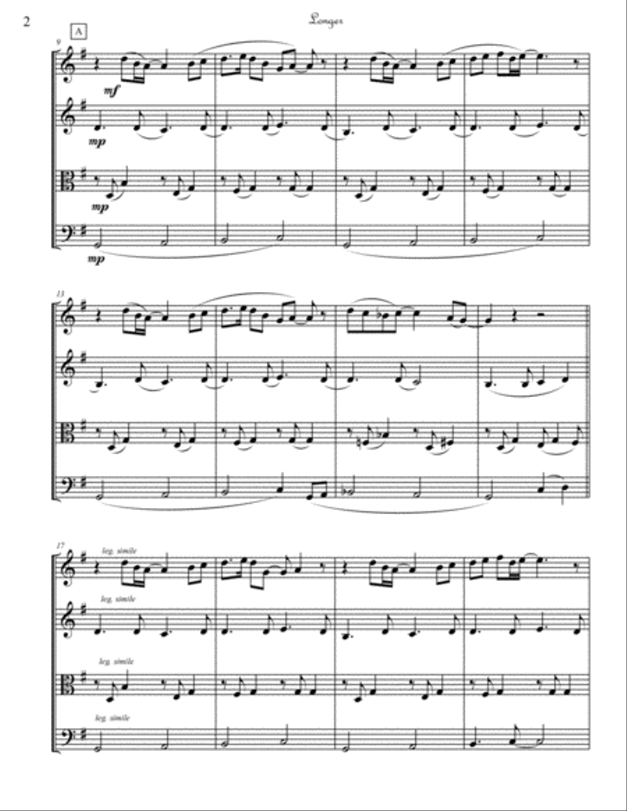 Longer Longer String Quartet scores gallery preview page 2