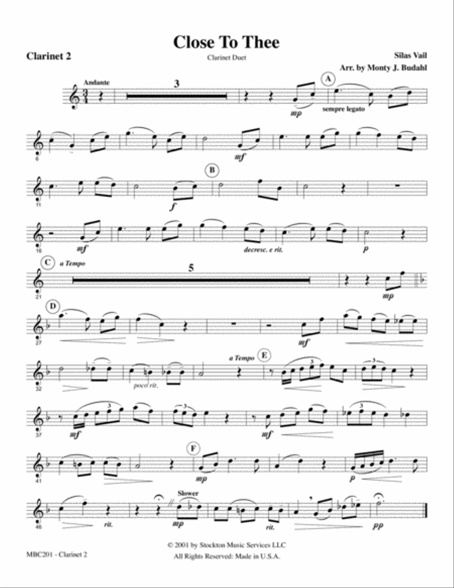 Close To Thee Clarinet Duet scores gallery preview page 5