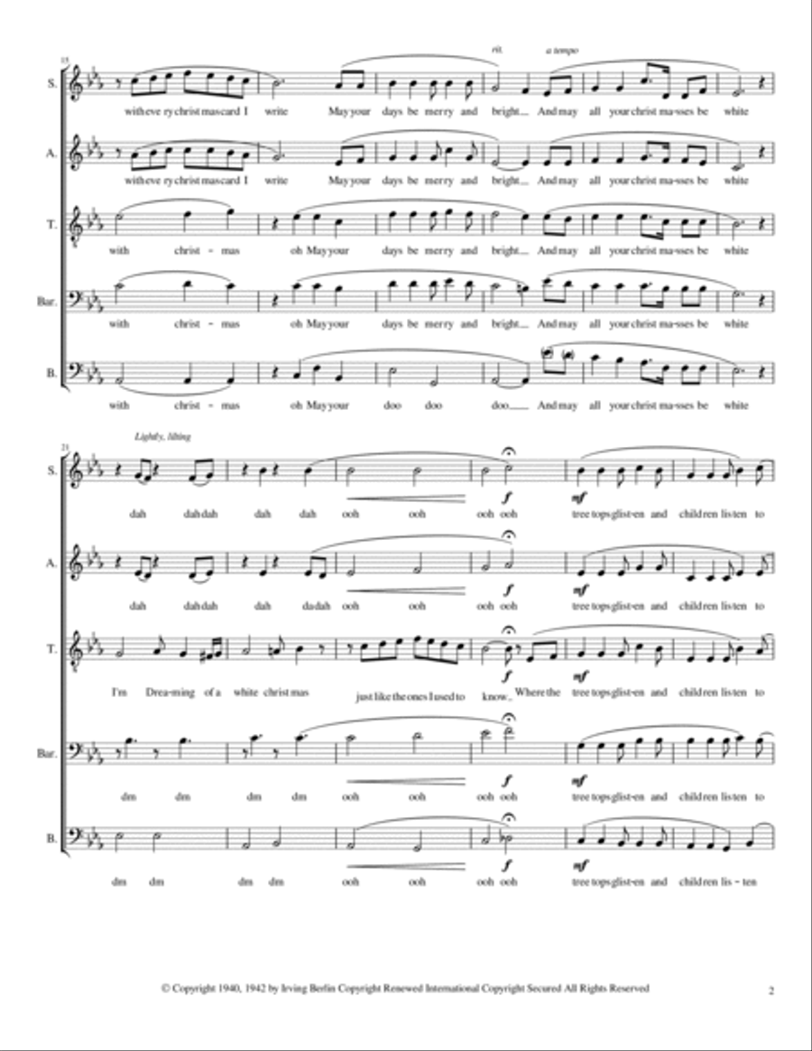 White Christmas White Christmas A Cappella scores gallery preview page 2