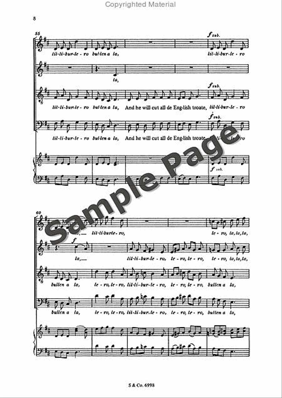 Lilliburlero Lilliburlero 4-Part scores gallery preview page 9