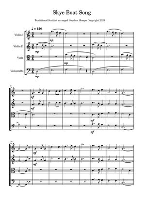 Skye Boat Song for String Quartet